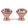 2PCS 30mm Rose Gold High Quality Diamond Crystal Handles/Crystal Glass Knobs With Zinc Base For Furniture