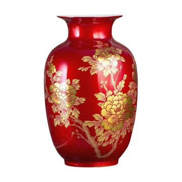 New Chinese Style Vase Jingdezhen Classical Porcelain Crystal Glaze Flower Vase Home Decor Handmade Shining Famille Rose Vases