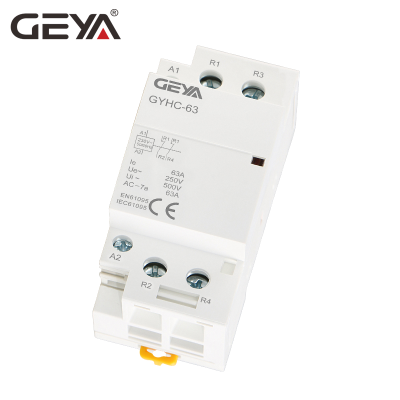 Free Shipping GEYA 2P 40A 63A 2NC or 2NO Household Modular AC Contactor DIN Rail Type AC220V 230V Automatic