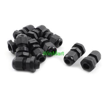 10Pcs M12x1.5 Black Plastic 3-6.5mm Waterproof Cable Glands Connectors
