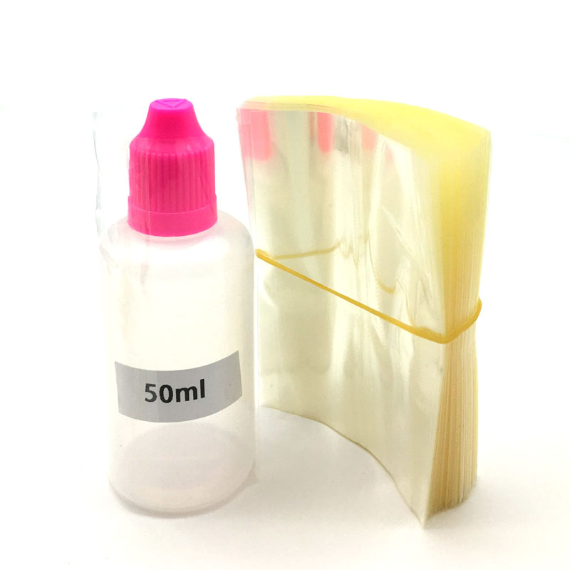 2000Pcs Clear PVC Shrink Wrap Film Tube for 5ml 10ml 15ml 20ml 30ml 50ml Plastic Bottle E Liquid Bottle Heat Shrink Film Free