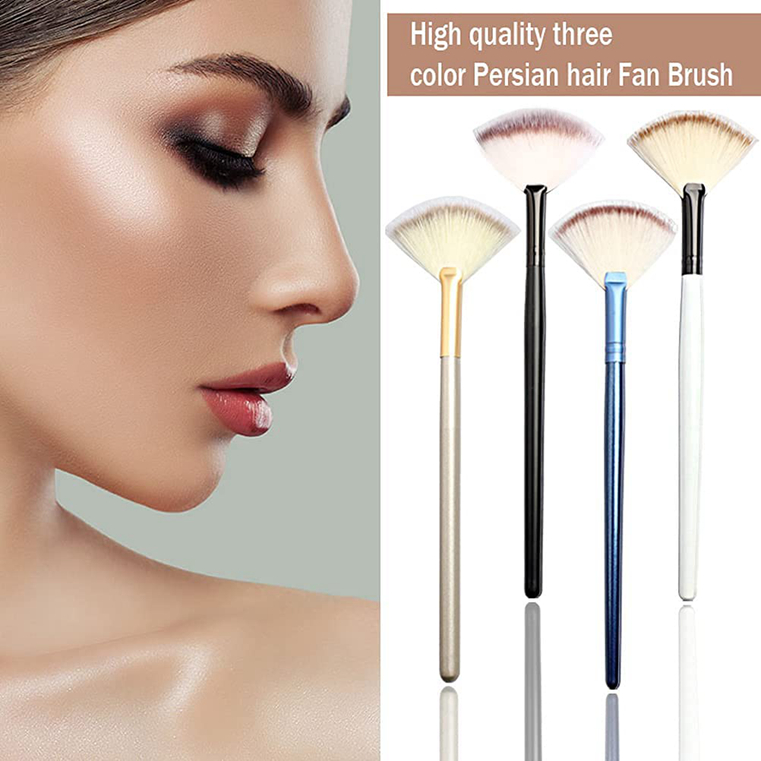 Soft Facial Fan Makeup Cosmetic Brush Multi Use
