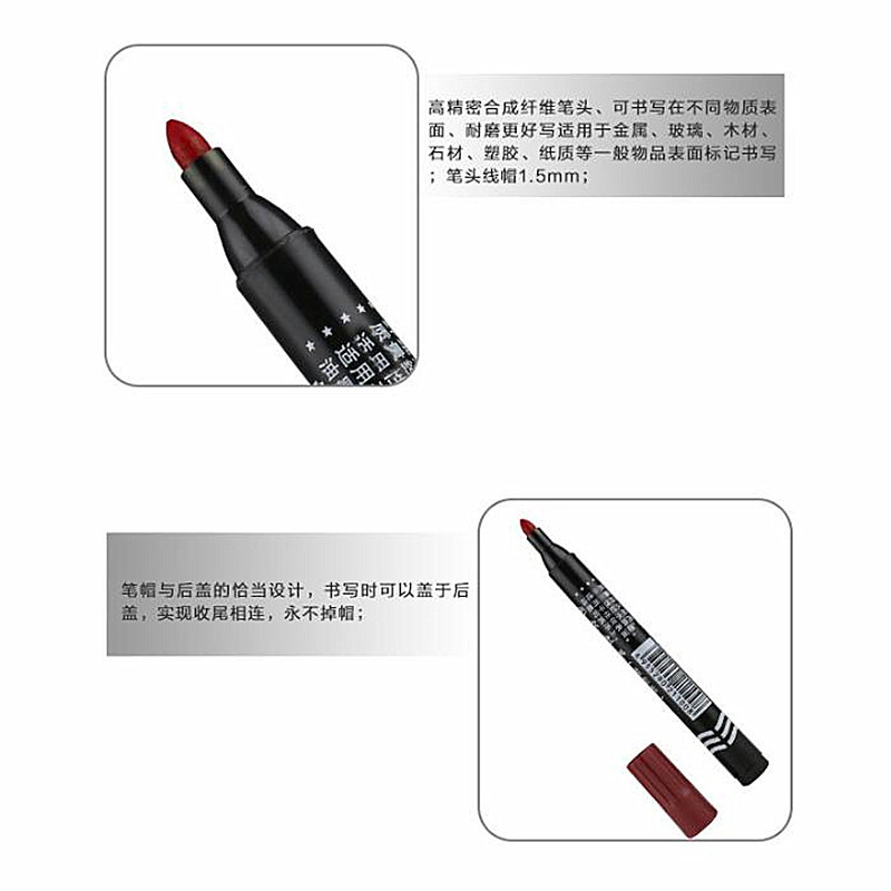 5pcs Permanent Paint Marker Pen Oily Waterproof Black Pen for Tyre Markers Quick Drying Signature Pen Stationery Supplies