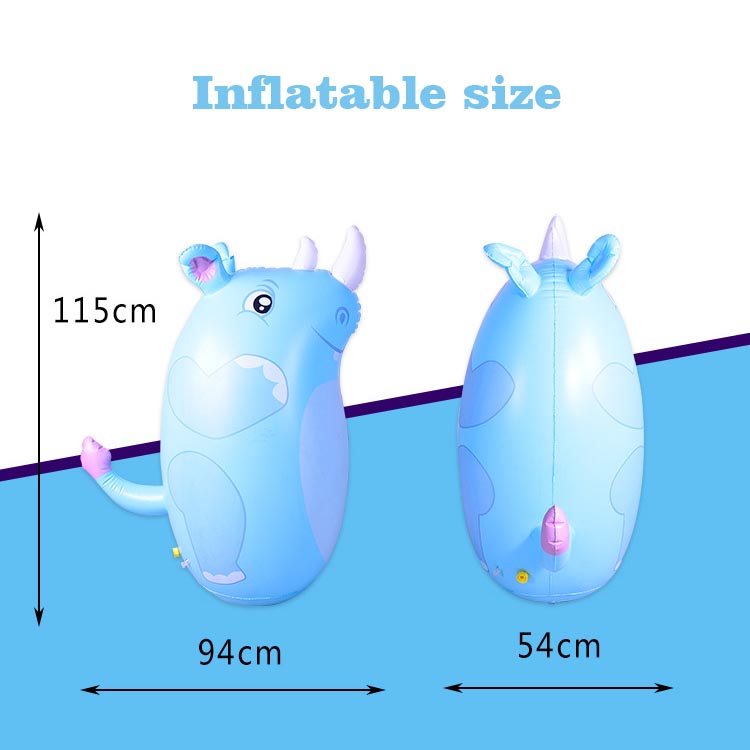 inflatable animal splash Toy Backyard colchon inflable Rhino kid Sprinkler Outdoor Toy For Children