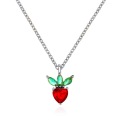 New sweet crystal necklace, small fresh fruit necklace, grape apple pendant, clavicle chain, lovely student jewelry gift