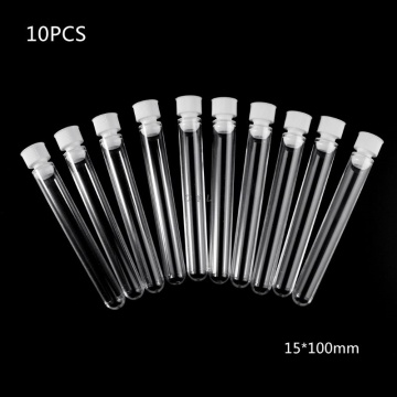 Hot sale 10Pcs/Pack 15x100mm Transparent Plastic Test Tubes Lab Test Tool With Screw Cap