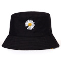 New small daisy embroidery fisherman hat double-sided wearable bucket hat summer outdoor sunshade sunscreen hat casual hats