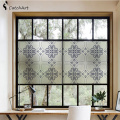 No glue Static Cling Stained Glass Window Film Frosted Privacy Glass Sticker Home Decor Digital print Abstract geometry