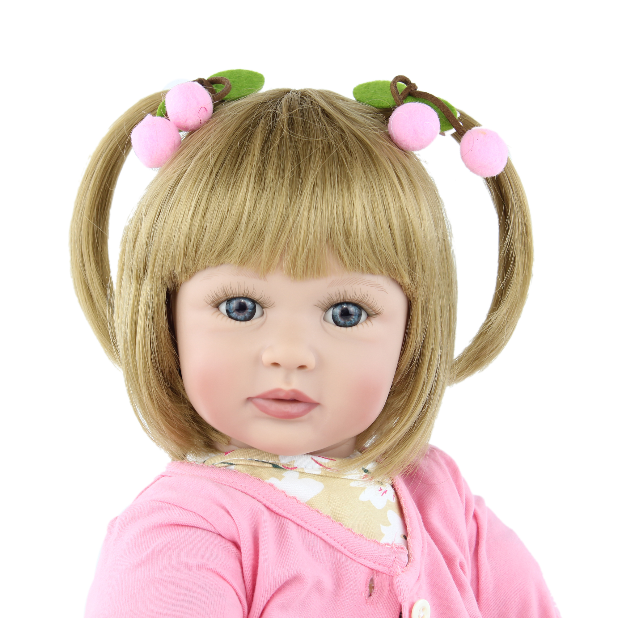 60 CM Soft Silicone Reborn Baby Doll Toys For Girl Blonde Princess Toddler Boneca Lovely Birthday Christmas Gift Brinquedos