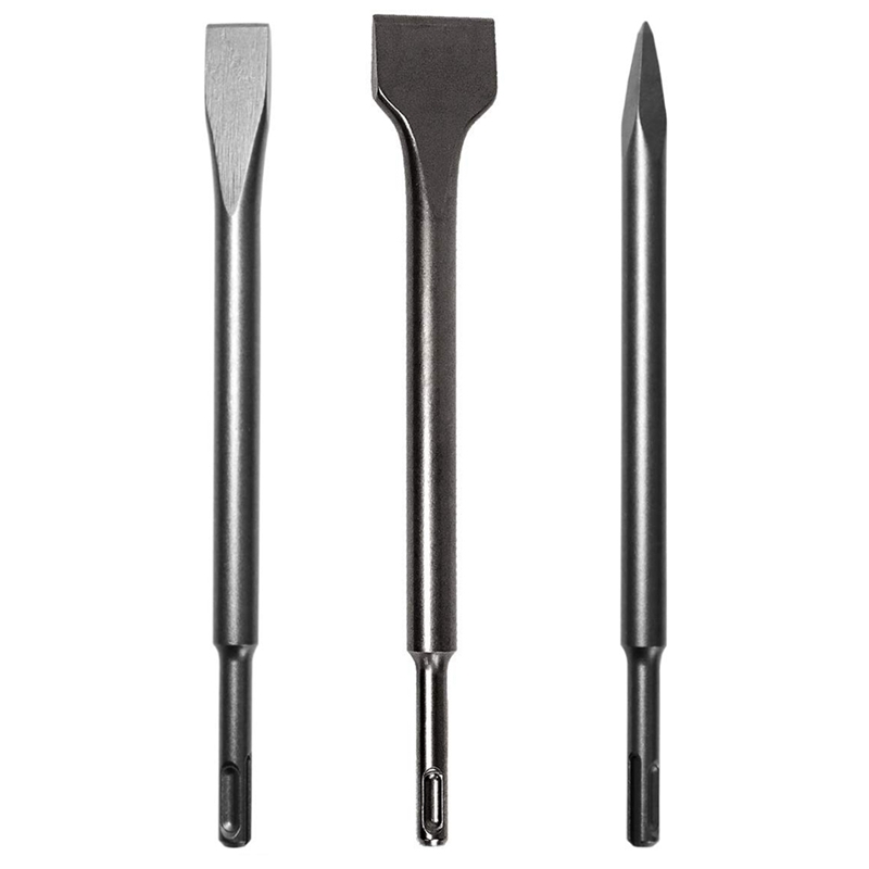 Chisel Set 3-Piece Sds-Plus:Spade Chisel ,Flat Chisel ,Point Chisel/Universally Applicable