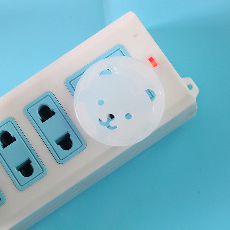8pcs Bear EU Power Socket Electrical Outlet Baby Kids Child Safety Guard Protection Anti Electric Shock Plugs Protector Cover