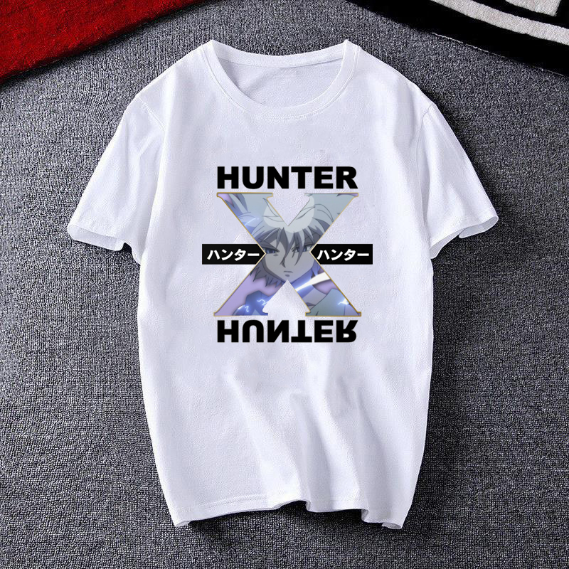 Men Women T-shirt Tops Kawaii Hunter X Hunter Tshirt Killua Zoldyck T-shirt Crew Neck Fitted Soft Anime Manga Tee Shirt Clothes
