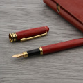 High Quality Luxury Red wood Fountain Pen Trim M Nib Gold Ink pen Stationery Office school supplies Writing NEW