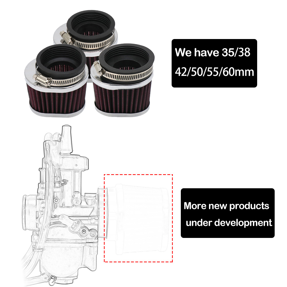 ZSDTRP 38 42 45 50 55 60mm Motorcycle Air Filter Motocross Scooter Air Pods Cleaner for PWK 21/24/26/28/30/32/33/34/35