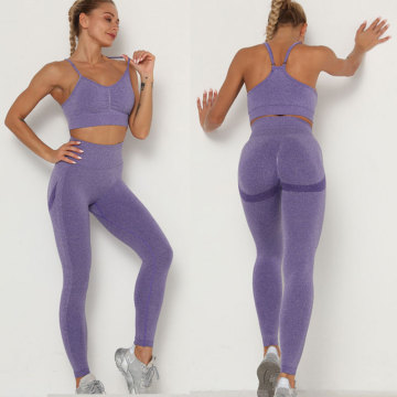 10 colors Seamless Yoga Set Women Fitness Clothing Sportswear High Waist Gym Leggings+Push Up Sport Bra 2 Piece Sports Suits