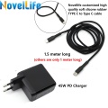 45W PD Quick Charger Power Adapter Type C to Type C Soft Silicone Rubber Cable Kit EU US UK Plug for TS80P USB Soldering Iron