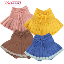 2020 Autumn Winter Cotton Girls Super Soft Knitted Skirts Baby Skirt 1-6Yrs Girl Skirt Candy Colors Pleated Mini Skirt Shorts