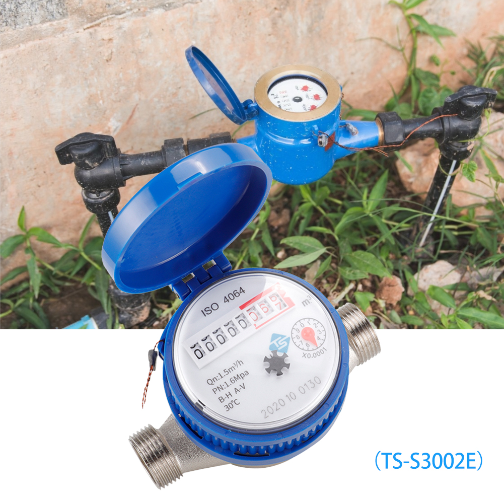 Cold Water Meter for Garden Home Using with Free Fittings 360 Adjustable Mechanical Rotary Pointer Counter Water Measuring Meter