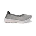 Light Grey Shiny Braid Flexible Upper Woven Pumps