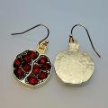 Milangirl Vintage Fruit Fresh Red Garnet Earrings Pendant Necklace Resin Stone Pomegranate Jewelry for Women