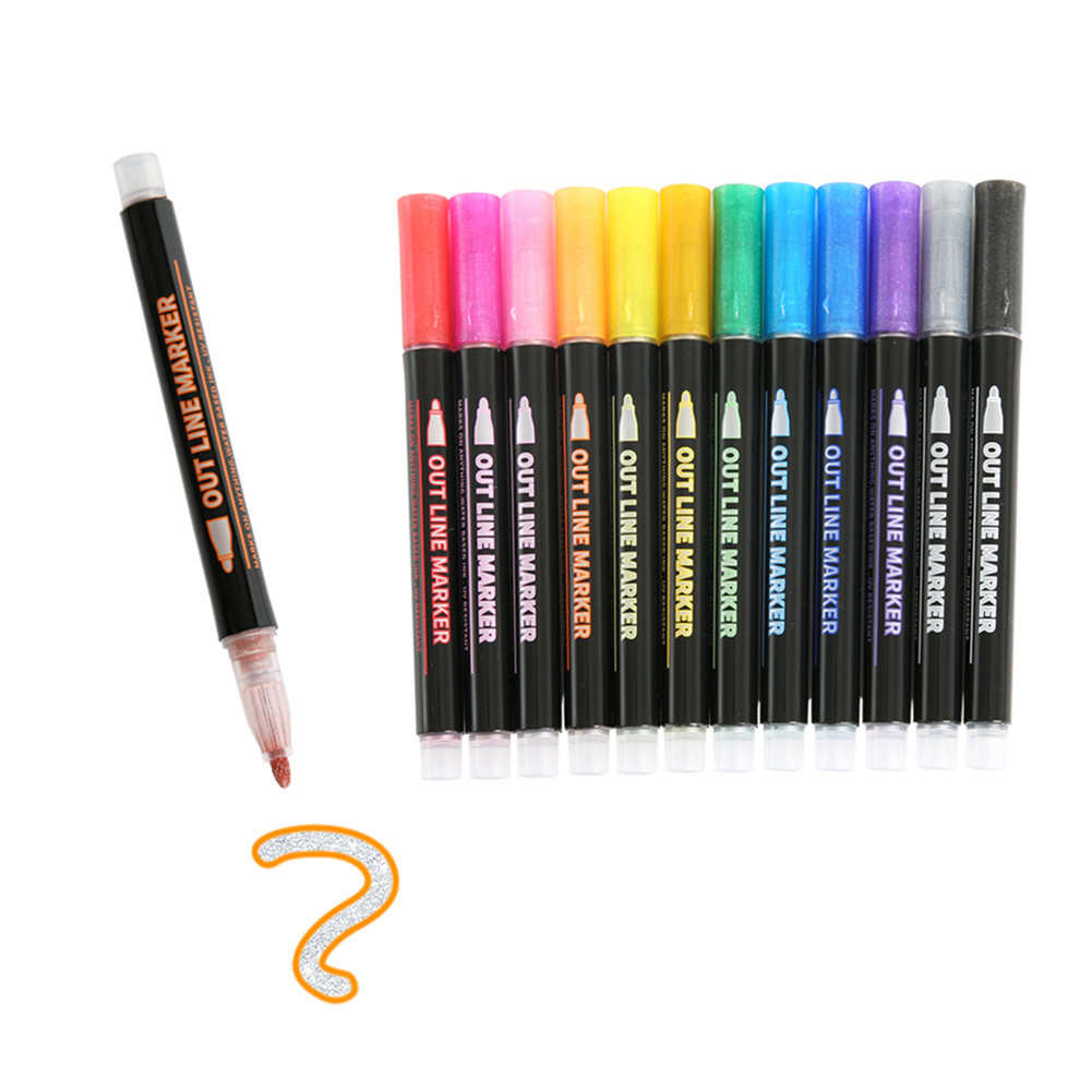 Hot S 12 Marker Pen for Highlight Painting Kit for Painting Rocks Pebbles Glass Water Based Waterproof Acrylic Paint Pen