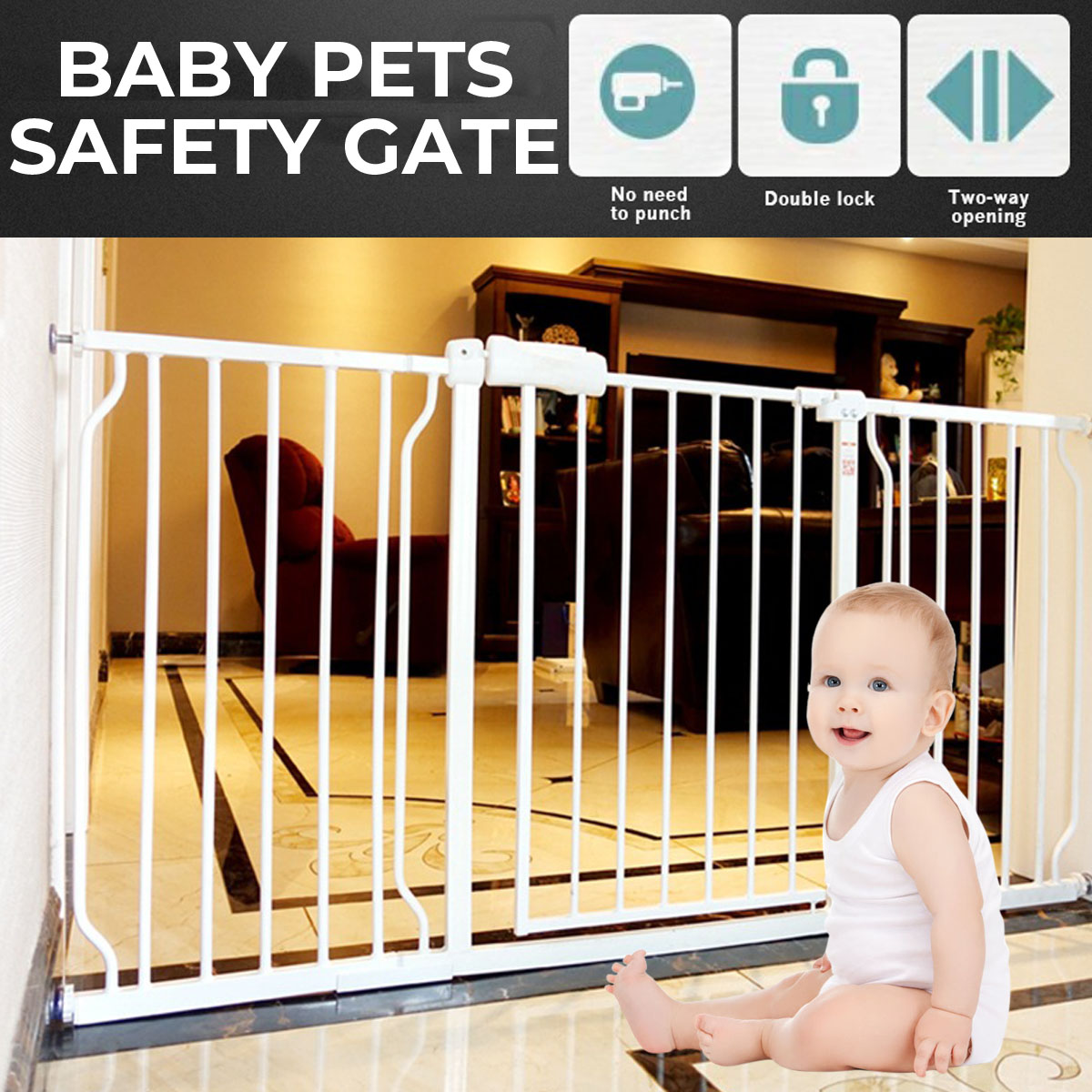 Baby Pet Safety Gate Children Protection Security Stairs Door Fence for Kids Safe Doorway Gate Pets dog Isolating Fence Product