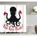 Cute Octopus with Tentacles 3D Printed Waterproof Screen Polyester Fabric Sea Animal Washable Shower Curtain Dorm for Home Decor