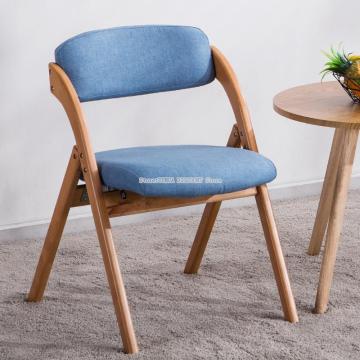 Solid Wood Beech Dining Chair Modern Minimalist Home Nordic Restaurant Collapsible Backrest Chair Training Conference Chair Fabr
