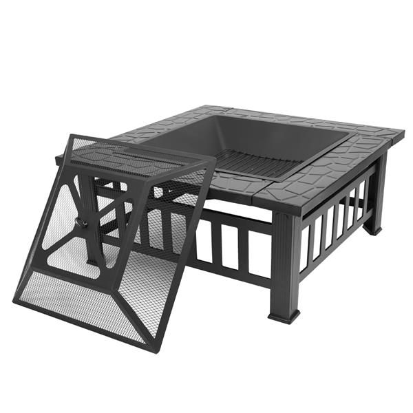 American Style Multifunctional Outdoor Barbecue Table Iron Grill Table Courtyard Villa Fire Pit Backyard BBQ Brazier