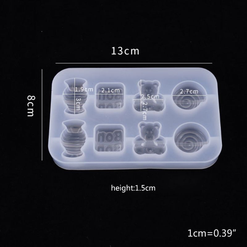 Crystal Epoxy Resin Mold Bear Candy Pendant DIY Crafts Casting Silicone Mould
