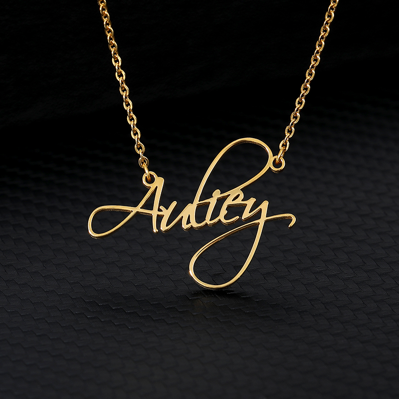 Custom Name Necklace Personalized Any Name Pendant For Women Men Jewelry Birthday Cursive Letter Stainless Steel Name Necklace