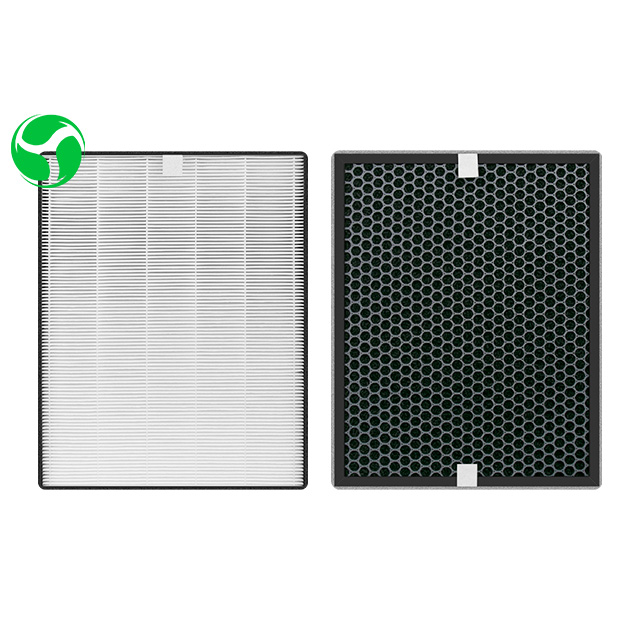 Air purifier Filter For Philips AC1215 AC1214 AC1210 AC1213 HEPA Filter 360*275*27mm + Activated Carbon Filter 360*275*10mm Set