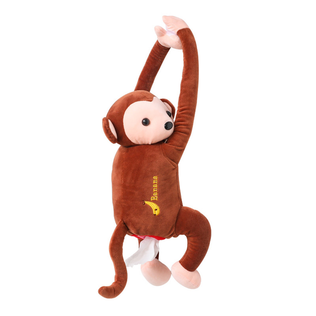 Creative Cartoon Monkey Home Office Car Hanging Paper Napkin Tissue Box Cover Holder Portable Paper Box #BL5