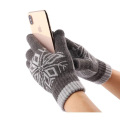 Unisex Wool Knit Jacquard Touch Screen Driving Gloves Men's Winter Cashmere Plus Velvet Thicken Elastic Warm Cycling Mittens H64