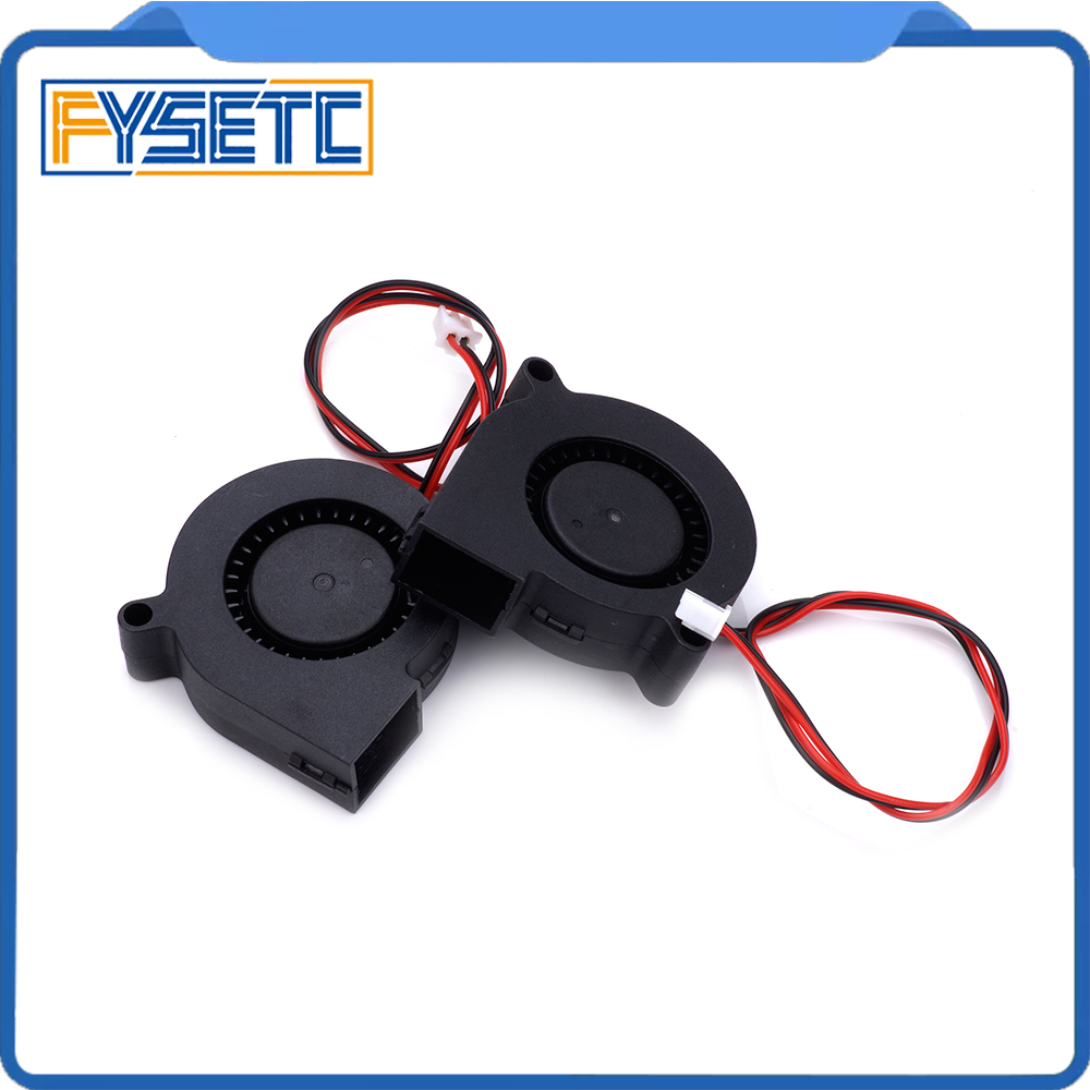 2xDouble 12V DC 5015 50x50x15mm Blow Radial Cooling Fan Sleeve Bearing for Electronic 3D Printer Parts Long Life Low Noisy