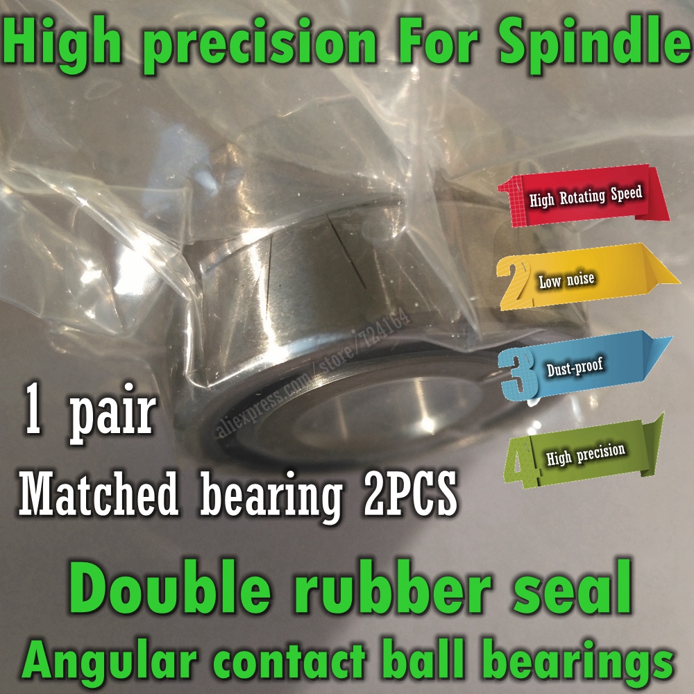 H7002C - RZ 2RZ 2RS P4 P5 15x32x9mm Spindle Double rubber seal Angular contact ball bearings Engraving machine CNC ABEC-7 ABEC-5