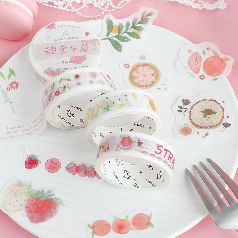 Fresh Lemon Peppermint Kawaii Paper Washi Tape Adhesive Tape Diy Scrapbooking Sticker Label Masking Tape