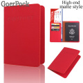 New High End Fashion PU Leather Passport Cover Travel Accessories ID Bank Credit Card Bag Women Men Couple Business Wallet Case