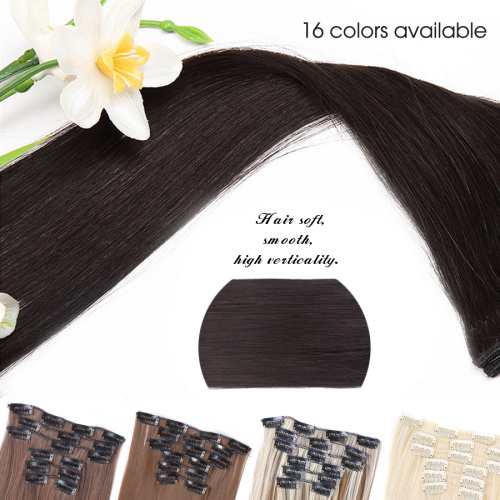 High Quality Full Head Clip In Hair Extension Long Synthetic Straight Hairpiece Wholesale 6 Pcs/set 22 Inch 16 Clips Hair Piece Supplier, Supply Various High Quality Full Head Clip In Hair Extension Long Synthetic Straight Hairpiece Wholesale 6 Pcs/set 22 Inch 16 Clips Hair Piece of High Quality