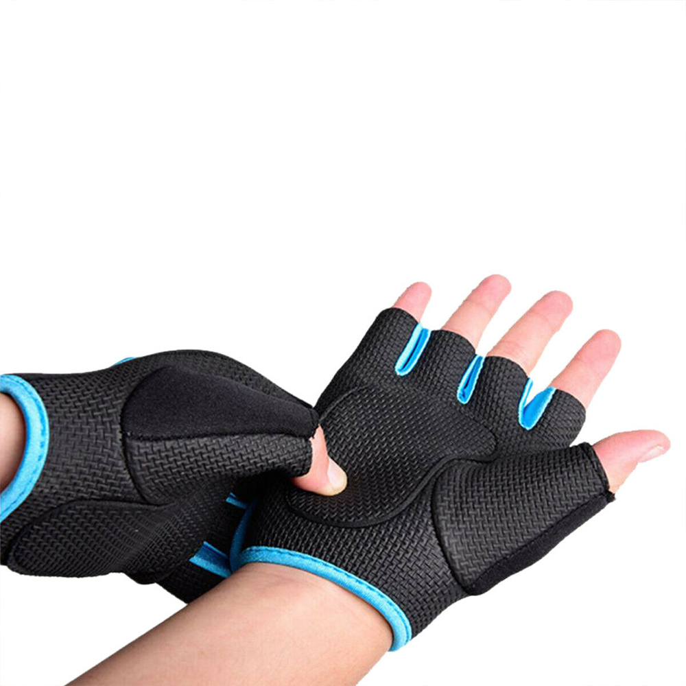 Sfit 1Pair Men Women Gym Half Finger Sports Fitness Exercise Training Wrist Gloves Anti-slip Resistance Weightlifting Gym Gloves