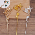 2pcs 40x74mm vintage Hair Fork Alloy Flower Type Sticks Hair Pin Hairpin Hair Wear Findings DIY Vintage Jewelry