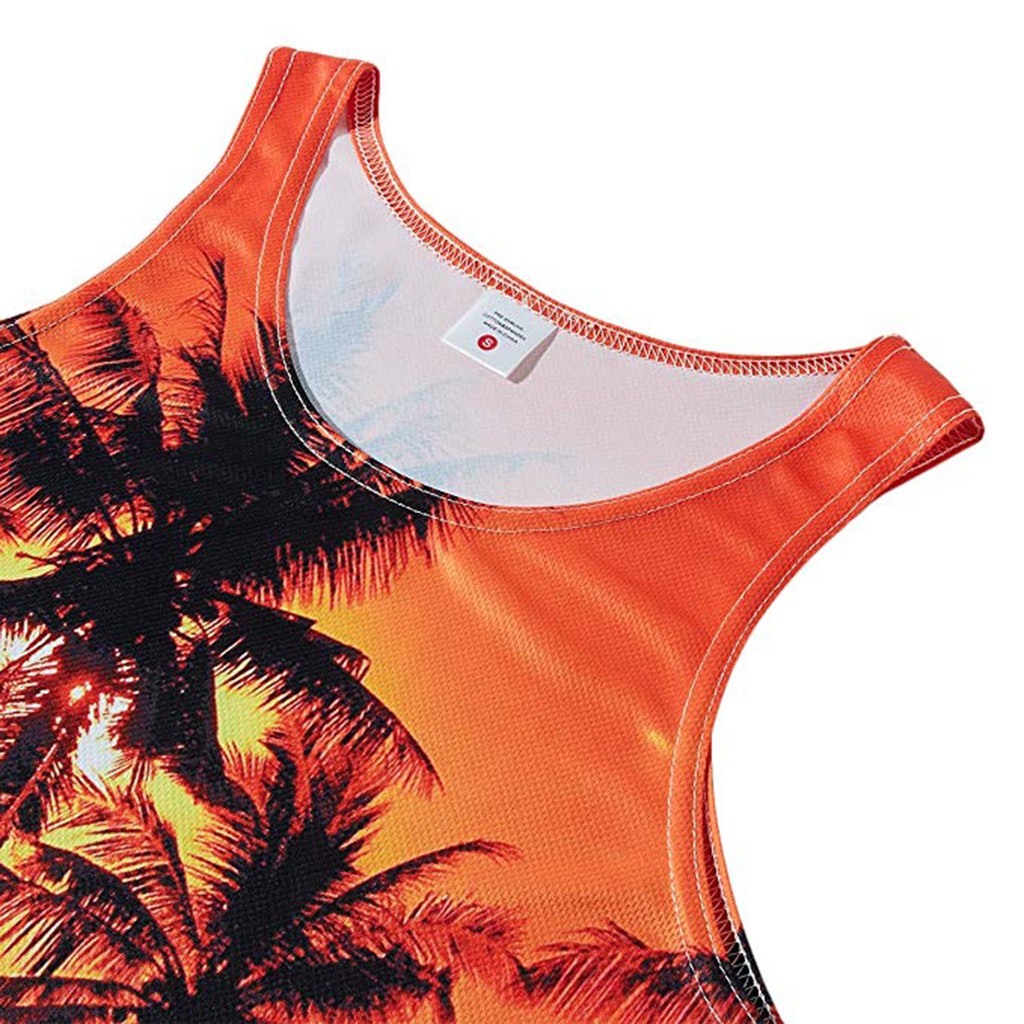 feitong Men's Hawaiian Tank Tops 2019 Summer New Style 3D printed Vest Fashion Comfortable Mens Tank Tops Shirt Bodybuilding