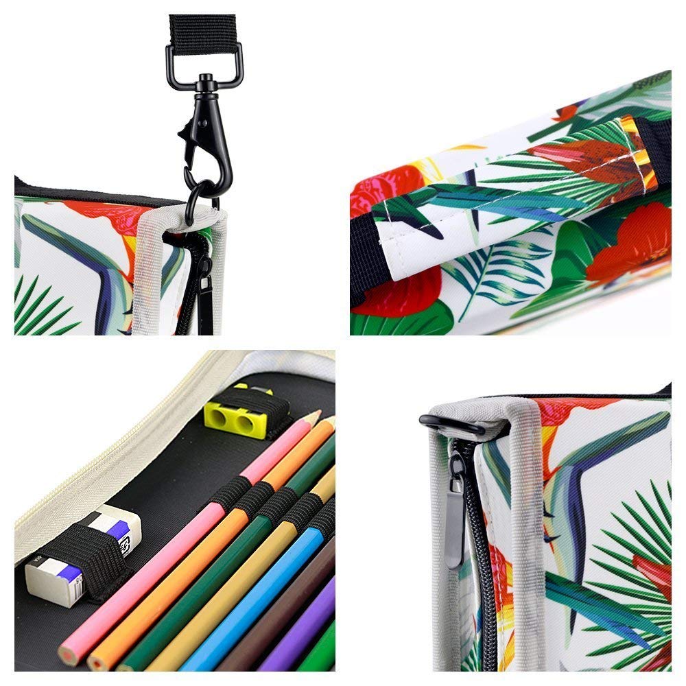 Creative Floral 160 Slot Oxford Cloth School Pencils Case Large Capacity Pencil Bag For Colored Pencil Gel Pen Case Art Supplies