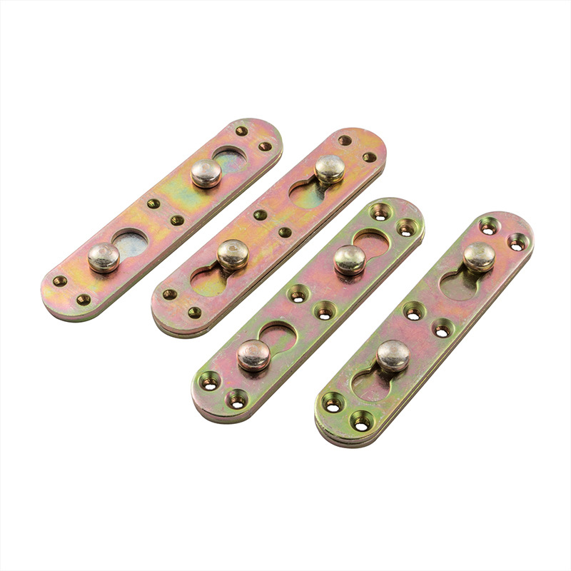 4PC Furniture Wood Bed Rail Bracket Fitting Snap Connecting Piece Invisible Bed Hanging Latch Bed Hinge Bed Buckle Hardware Tool