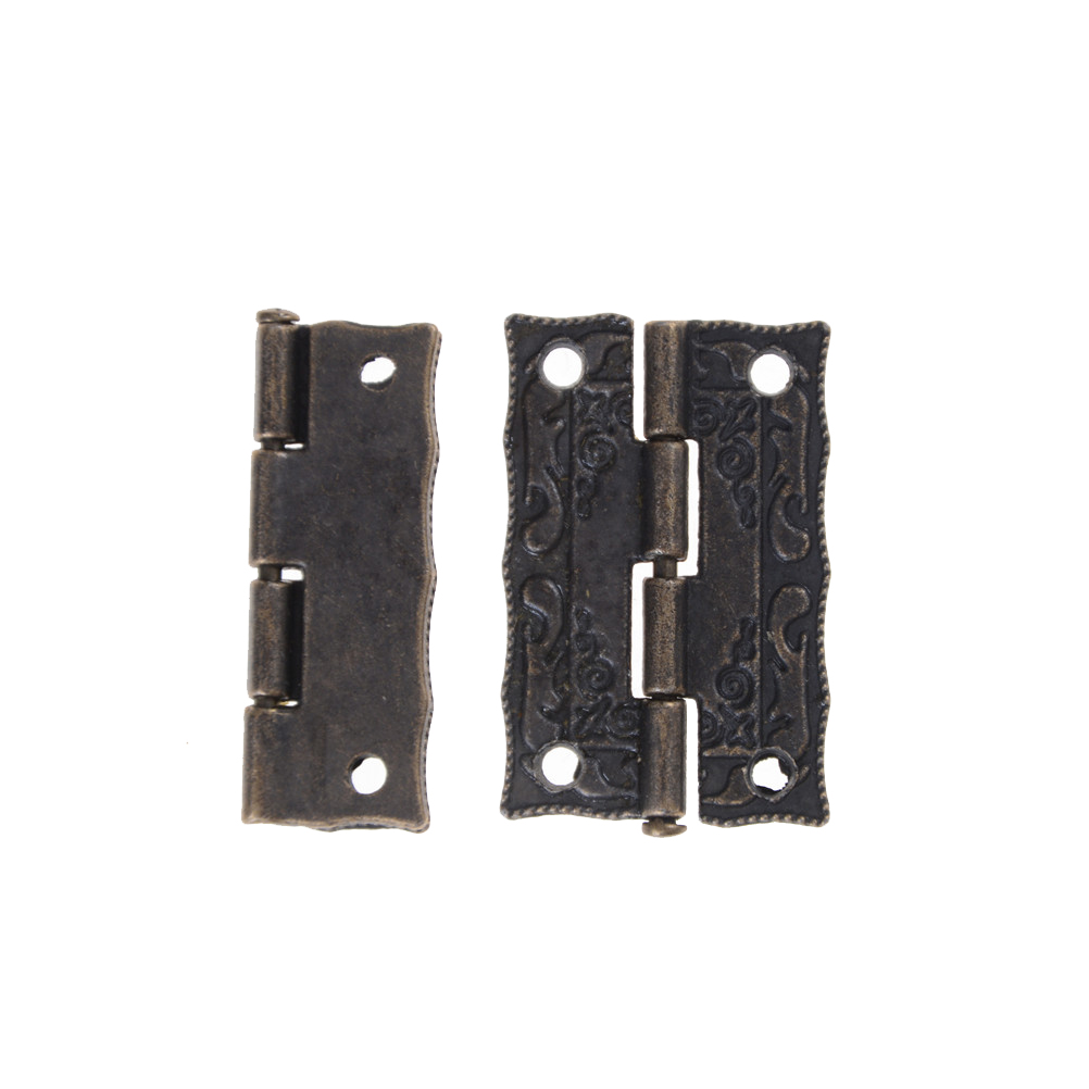 2Pcs 37x23mm Antique Bronze Cabinet Hinges Furniture Accessories Door Hinges Drawer Jewellery Box Hinges For Furniture Hardware