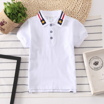 Boys Shirt Short Sleeve Kids Polo Shirts for Boys Collar Tops Tees Fashion Baby Boys Girls Shirt 2-14 Years Child Clothes