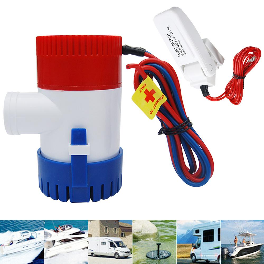New 1100GPH 12V Electric Marine Submersible Bilge Sump Water Pump With Switch for Boat Automatic Control Switch Combination Set
