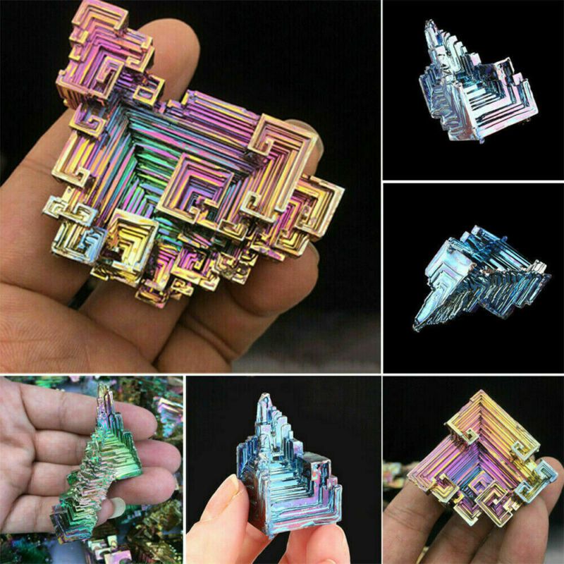 Rainbow Bismuth Ore Crystal Mineral Specimen Stone Rare Titanium Gemstone Cluster Original Art Artwork Decorative Article Rock
