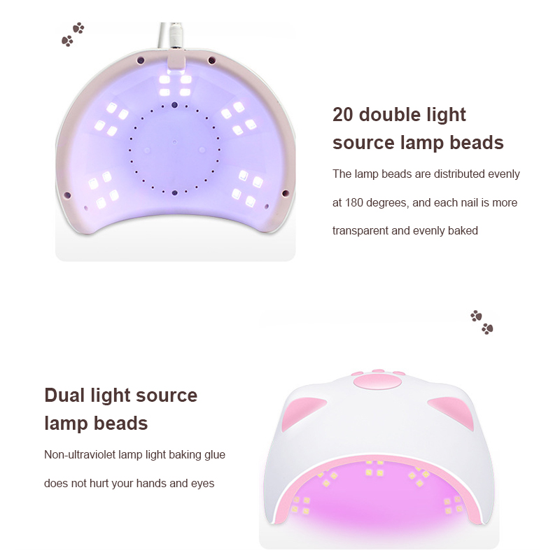 USB Intelligent Sensor Phototherapy Nail Lamp 60W Quick-drying Rechargeable Nail Dryer UV/LED Gel Polish Curing Manicure Lamp
