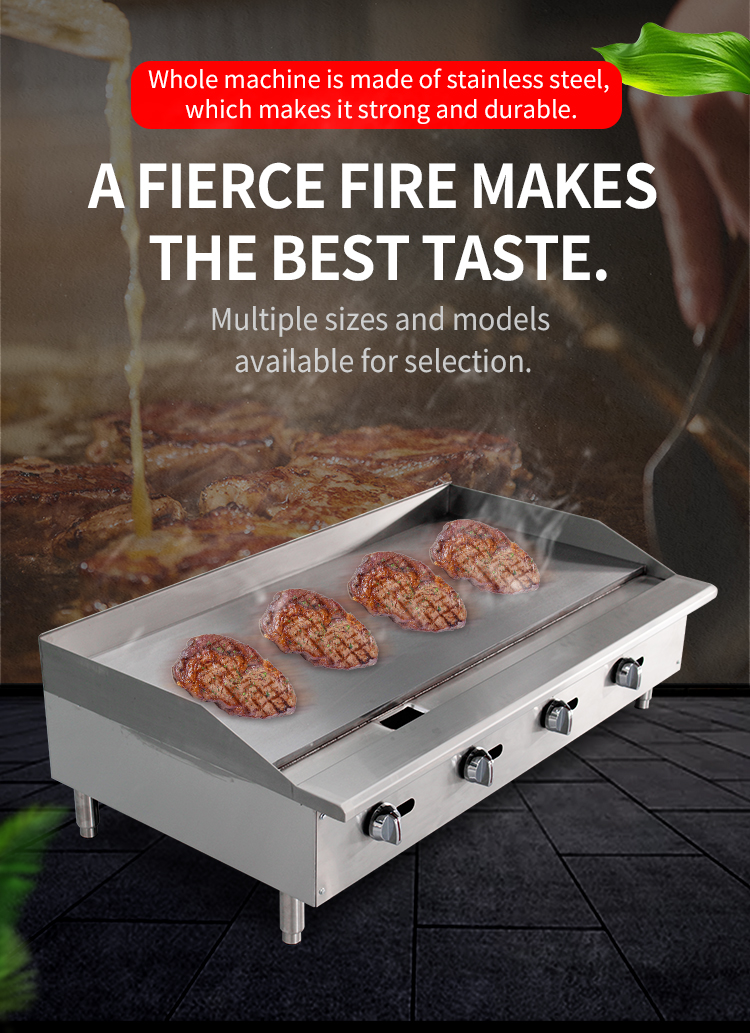 Gas Griddle for Fast Food Stalls,Western Snack Cooking Equipment